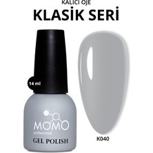 Momo Professional Kalıcı Oje K040, Açık Gri, 14 ml