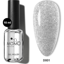 Momo Professional Disco Kalıcı Oje, D001, Gümüş, Reflective Flash Gel Polish, 10 ml