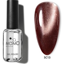 Momo Professional Kedi Gözü Kalıcı Oje SC13 Kahverengi 10 ml Silky Cat Eye Gel Polish