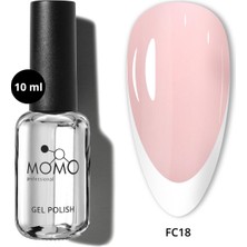 Momo Professional Kalıcı Oje için Renkli Rubber Base Coat FC18, Açık Pudra Pembe, 10 ml