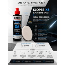Detail Market Slopes Cam Çizik Giderici Pasta 250 ml ve Mirka Cam Keçesi 130 mm Set