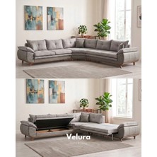 Velura Home & Living Azir Yataklı & Bazalı Köşe Koltuk Takımı