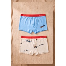 Katia & Bony Erkek Çocuk 2'li Paket Safari Boxer Ekru