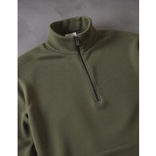 Altınyıldız Classics Unisex Siyah-Haki-Laci 3'lü Paket Standart Fit Bato Yaka Soğuk Geçirmez Sweatshirt Polar