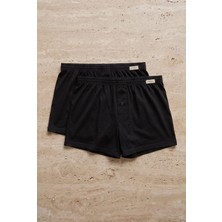 Katia & Bony  2'li Paket Basic Modal Loose Fit Erkek Boxer Siyah/siyah