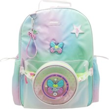 Chimola Chımola Butterfly Yeşil-Pembe Sırt Çantası 17"