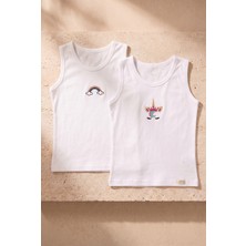Katia & Bony 2 li Paket Rainbow Kız Çocuk Atlet Beyaz/Beyaz