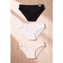 Katia & Bony Kadın 3'lü Basic Slip Külot Siyah/Beyaz/Nude