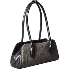 Calvin Klein Siyah Kadın Omuz Çantası Emblem Trıo Jacquard Shoulder Ba