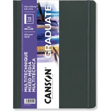 Canson Grd Mix Sert Kapak Çizim Defteri Beyaz 200 Gram Dikey 21,6X27,9 Cm72 Sayfa