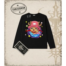 Tarzsokak One Piece Anime Karakterleri  Biskilet Yaka  Long Sleeve Beyaz