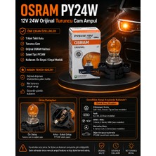 Osram PY24W 12V 24W Turuncu Cam Sinyal Ampulü Orijinal 1 Adet