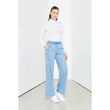 Doque 59085 Büyük Beden  Beli Tam Lastikli Bağcıklı Bol Paça Pantalon #2026#