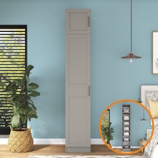 Rani Mobilya Rani BA313 Membran Kapaklı Gardırop Tek Kapaklı 6 Raflı Elbise Dolabı Kumtaşı