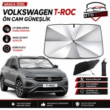 OtoÇizgi Volkswagen T-Roc Şemsiye Tip Ön Cam Güneşliği Katlanabilir Uv Korumalı Araç Cam Güneşlik