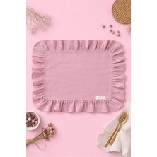 Kai Home Rosy Keten Dikdörtgen Heryeri Fırfırlı Supla / Amerikan Servis 2'li