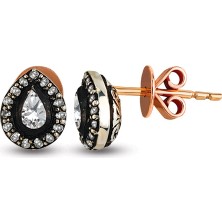 Harem Altın 0.29 Ct Elmas Zümrüt Küpe EK11