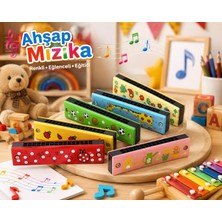 Home Dekor Hediye 2 Adet Çocuklar Için ahşap Mızıka Çocuk Oyuncağı Renkli Desenli Müzik Aleti Eğitici Eğlenceli Hediye