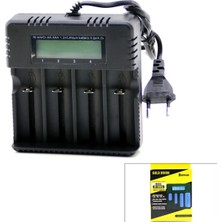 Hace Bazaar 4lü Pil Şarj Aleti 3000MA 4.2V Fişli=ac 100-240V Etc - 26650 - 18650 - 16340 (4887)