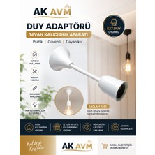 Ak Avm Duy Adaptörü Tavan Kalıcı Duy Aparatı Ampul Duyu Pratik Montaj Beyaz