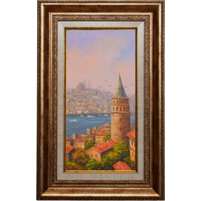 Galeri Atmaca Galata Kulesi ve Haliç Manzarası Istanbul Yağlı Boya Tablo