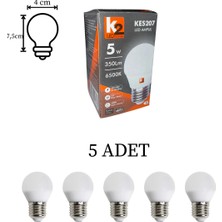 Kendal Elektrik K2 KES207 LED Ampul 5W Beyaz Işık E27 Duy - 5’li Paket