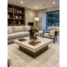 Modern Trave Wood Orta Sehpa Traverten - Ceviz % 100 Mdf