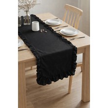 Kai Home Luna Keten Heryeri Fırfırlı Dikdörtgen Runner 40X120CM