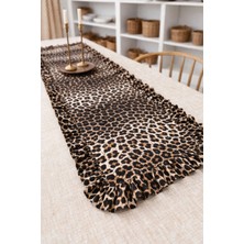 Kai Home Leopard Keten Dikdörtgen Fırfırlı Runner 40CMX120CM