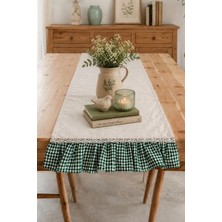 Kai Home Ham Keten Fırfırlı Dantel Detaylı Dikdörtgen Runner 40X120CM