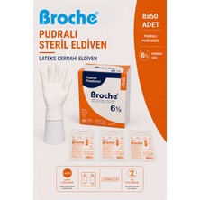 Broche PUDRALI STERİL CERRAHİ ELDİVEN NO: 6,5 8'Lİ PAKET
