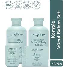 Komple Vücut Bakım Seti - Pürüzsüzleştirici Nemlendirici Canlı Cilt Görünümü Vegan (4'lü Set)