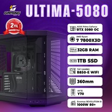 GamingGenTR ULTIMA-5080 / AMD RYZEN 7 7800X3D TRAY / ASUS TUF Gaming GeForce RTX 5080 OC 16GB / 32 GB Ram / 1 TB SSD / OEM Paket