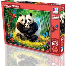 Ks Games Panda Family 100 Parça Puzzle