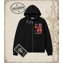 Tarzsokak One Piece Anime Karakterleri  Oversize Unisex Hırka & Çeket Fermuarlı Sweatshirt Beyaz