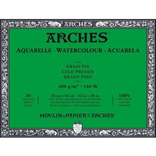 Arches Orta Dokulu Suluboya Bloğu Resim Defteri 300 Gram 31X41 Cm 20 Yaprak