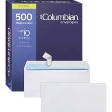 Columbian #10 Güvenlik Zarfları, 500 Adet, Pencesiz, 10,5 x 24,1 Cm, Kendinden Mühür, Beyaz