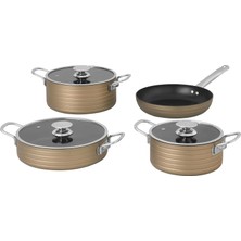Pierre Cardin Granit Diamond Graniks Tencere Seti Gold 7 Parça