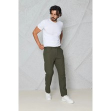 Myrab Denim Yazlık Rahat Kalıp Keten Pantolon Yeşil