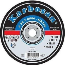 Karbosan 180X3.0X22.23 910040 A 36 T BF80 Düz Metal Kesme Taşı (5 Adet)