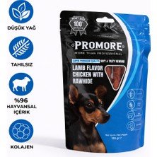 Promore Kuzu Eti Sargılı Çiğneme Kemik Köpek Ödülü 100G-TAVUKLU Rawhide, Kolajen Destekli, Tahılsız