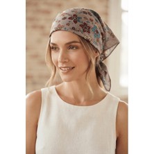 Papuç Sepeti Lara Çiçek Desenli %100 Pamuklu Çok Amaçlı Bandana Fular