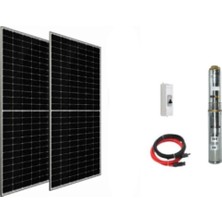 Entech Enerji 72 V Volt 1 Hp 0.75 Kw 750 W Watt Dc Kademeli Dalgıç Solar Pompa 1100 Watt Güneş Paneli Solar Sulama Paket Sistem