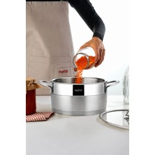 Nehir Silver Mat Trend 20 cm Derin Tencere Çelik Kaplama Ergonomik Sap ile Kolay Temizlik