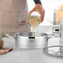 Nehir Sılver Mat Trend 24 cm Sığ Tencere