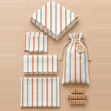 More Home Bebek Müslin Bez Battaniye Set 7 Parça  Çizgi Desenli