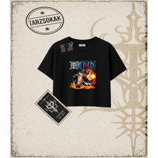 Tarzsokak One Piece Anime Karakterleri  Kadın Crop Tişört Beyaz