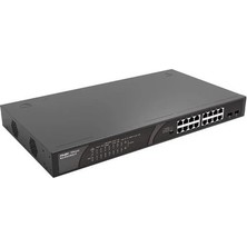 Marmara Qumasch Ruıjıe Reyee 16 Port RS-ES118GS-P 10/100/1000 2x Port Combo Gigabit Sfp Poe Switch (247W) Çelik Kasa Rack Mount