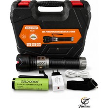 farissu R648 Ultra Güçlü El Feneri 200W 6000 Lümen (3 Km Menzil - 5 Işık Modlu Çantalı Set)