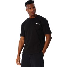 Sportive  Yama Erkek Siyah Günlük Stil T-Shirt 25YE030-SYH